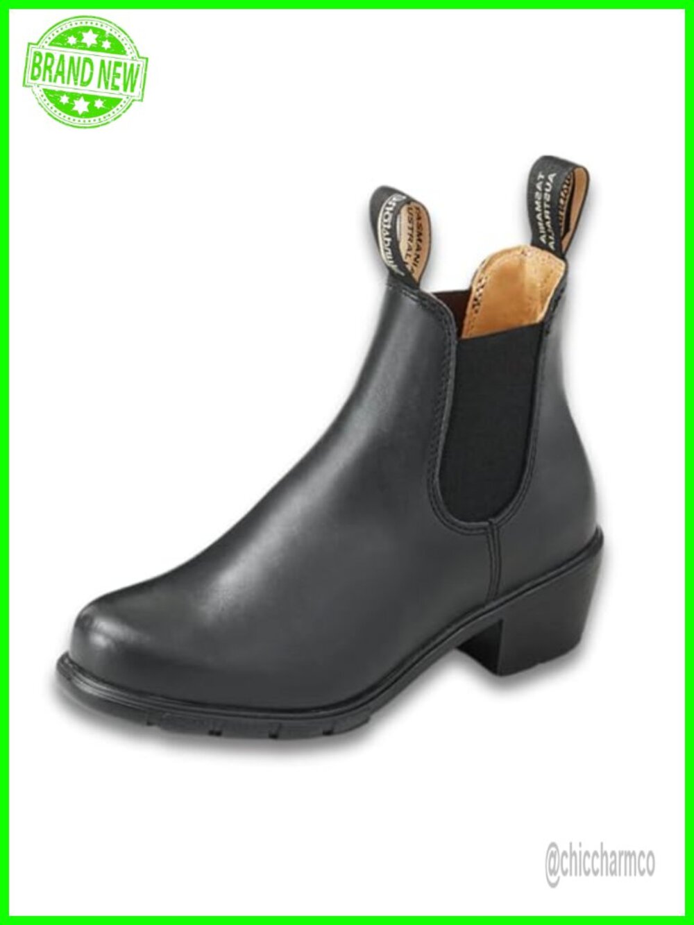 Blundstone Leather Heeled Chelsea Ankle Boots Women Water Resistant Cuban Heel